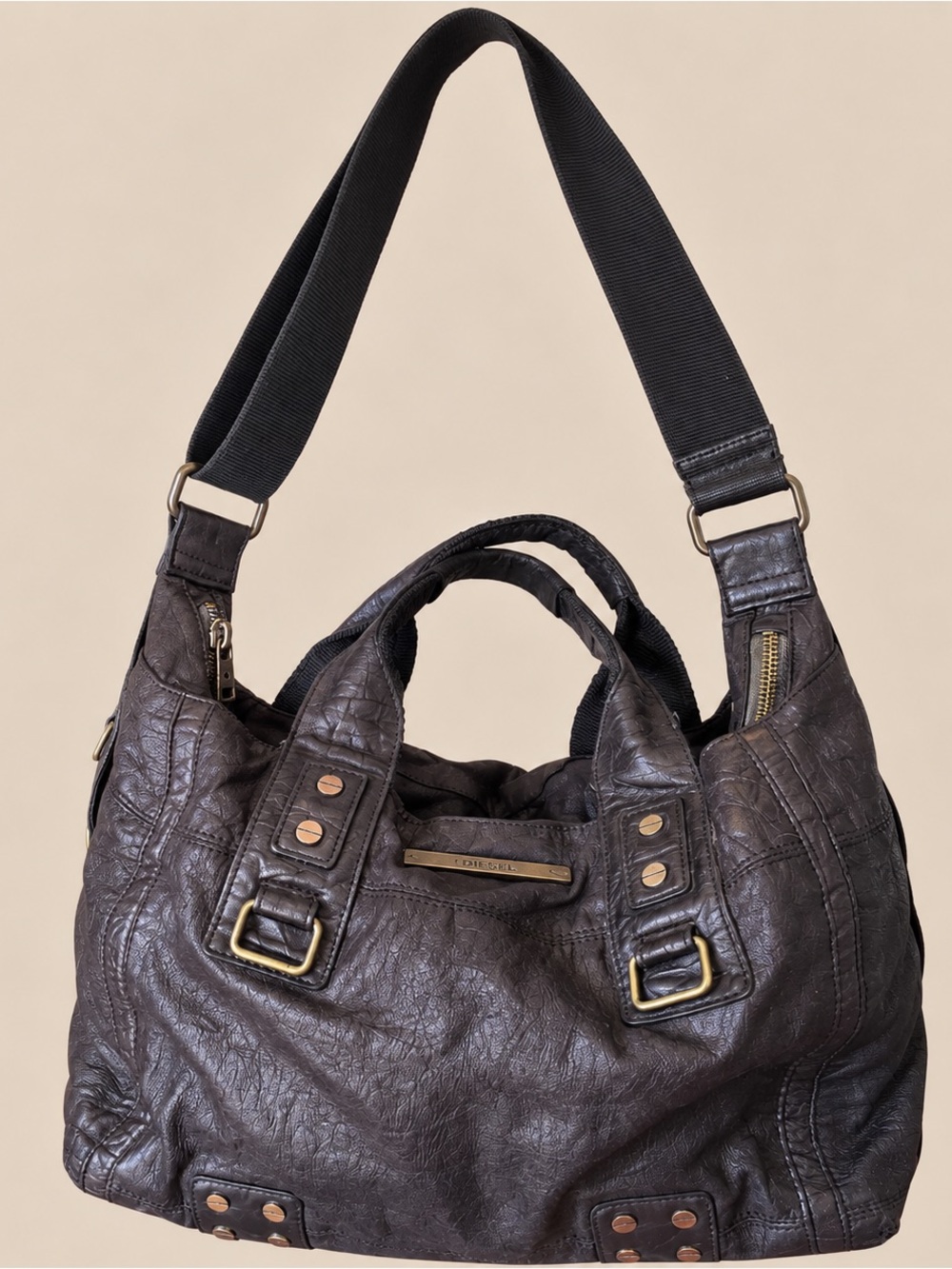 Y2K Vintage Matt n Nat Chocolate Brown Slouchy Shoulder Bag